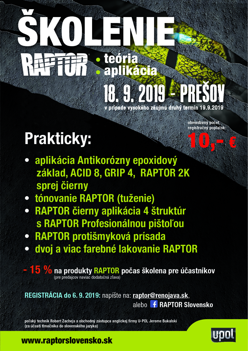 Školenie RAPTOR 2019