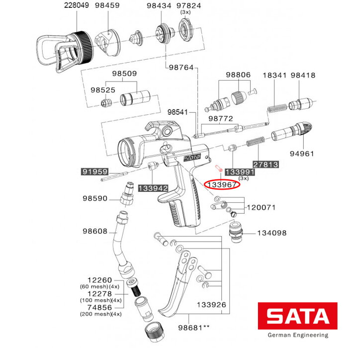 SATA Aretačna skrutka schéma